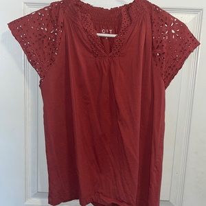 LOFT size M short sleeve pink blouse
